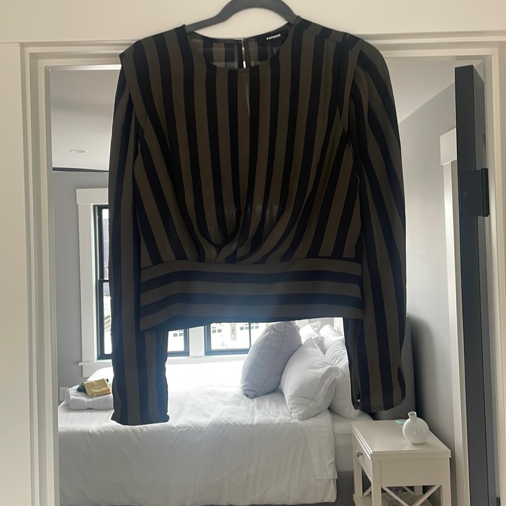 Express long sleeve striped dress shirt